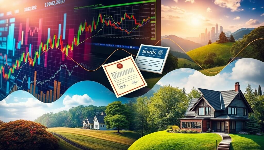 exploring investment vehicles in stocks and bonds, and real estate investing